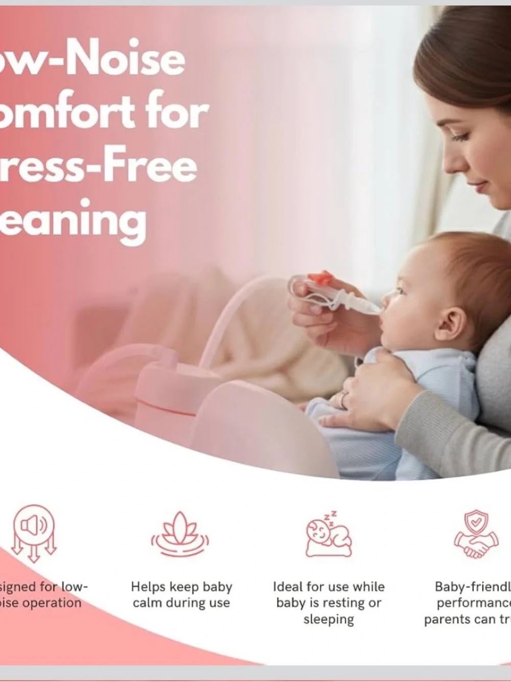 BabySmile White & Coral Nasal Aspirator S-504